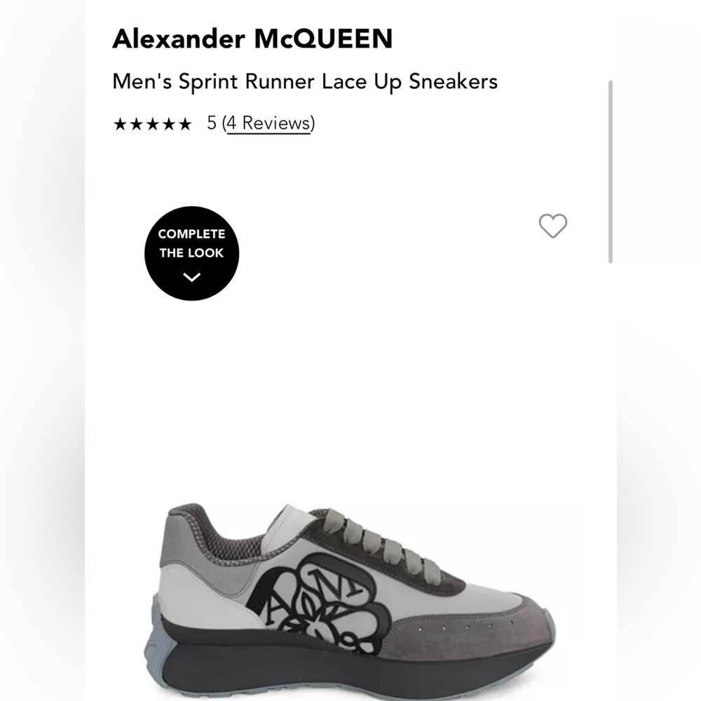 Alexander McQUEEN
Men's Sprint Runner Lace Up Sneakers- 43